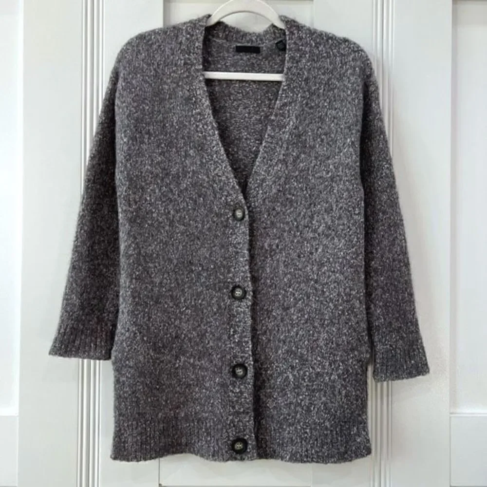 ATM Anthony Thomas Melillo Sweater Womens XS Gray Alpaca Blend Button Up